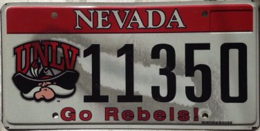 Nevada UNLV Rebels license plate NCAA football Go Fight Win