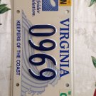 Rare Virginia Keepers Coast Reserved Number license plate #0969 69 Surfing Surf