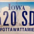 Iowa license plate 520 SDX EMS Police Firefighter Truck Pottawattamie Indian