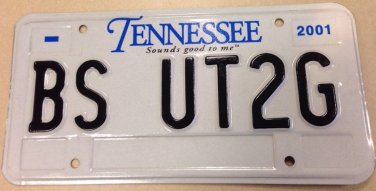 Tennessee vanity BS UT 2G license plate