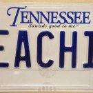 TN vanity PEACH CHICK license plate Orange Girl Fruit Manga TV Peacock Bird