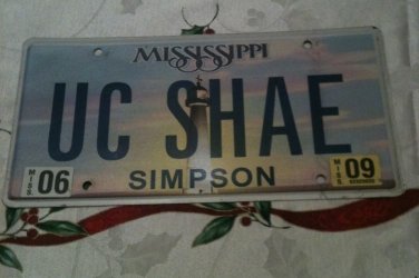 MS vanity UC SHAE license plate Shea Shay Name University California Berkeley