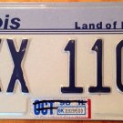 Illinois Triple Letter X license plate XXX 1109 Rated Reapeating Letters