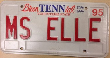 Tennessee vanity MS ELLE license plate Eloise Elizabeth Gabrielle Eleanor Fashio