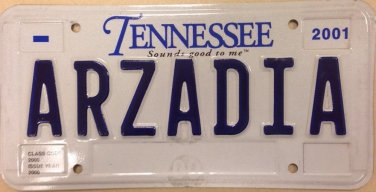 Tennessee vanity AR our ZADIA license plate Science Biology Geology