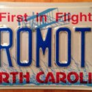 NORTH CAROLINA vanity PROMOTER license plate Entertainment DNA Finance Marketing