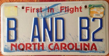 NORTH CAROLINA vanity B&B Bed Breakfast 2 license plate Hotel Countryside