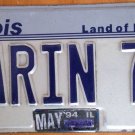Illinois vanity KARIN 72 license plate 1972 Karine Caren Karen Katarina