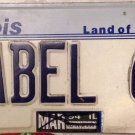 ILLINOIS vanity MABEL 69 license plate 1969 Amabel Mabelle Ma Belle