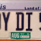 Illinois vanity LaDY DI 58 license plate Diana Princess 1958