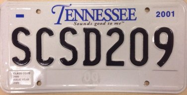 Tennessee vanity SC SD 209 license plate Sandy Sallie Sylvie Sophia