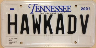Tennessee vanity HAWK ADV license plate Adventure Advertising bird eagle