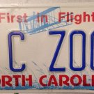 NORTH CAROLINA vanity C C ZOOM license plate Photography Photo Camera Picture