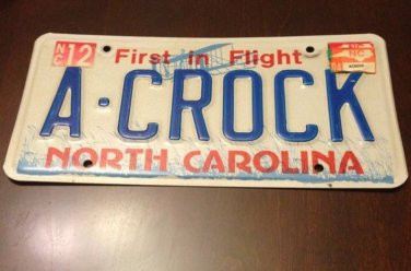North Carolina vanity A CROCK License Plate Pile Rubbish Garbage Crook