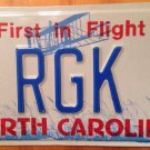 NORTH CAROLINA vanity RGK license plate Roger Raymond Richard Rachel Russ