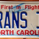 North Carolina vanity TRANSmission 2 license plate Transport Sports Car Muscle