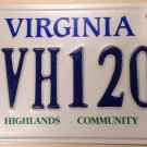 Very Rare Virginia Highlands Community College License Plate VA University