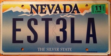 Nevada vanity ESTELA license plate Estella Stella Estelle Estel Estele Estell