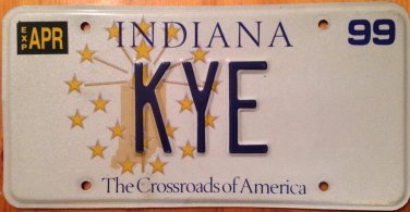 Indiana vanity KYE Kyle license plate Kye Kai Band Music Kaye Keye