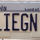 ILLINOIS vanity FLI Fly EGN Again license plate Pilot Plane Aircraft Aviation
