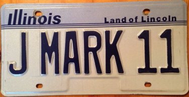 Illinois vanity J MARK 11 license plate Marc John Joe Jack Joseph