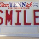 Tennessee vanity A SMILEY license plate Smile Happy Emotion Happiness Joy Face
