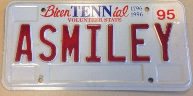 Tennessee vanity A SMILEY license plate Smile Happy Emotion Happiness Joy Face