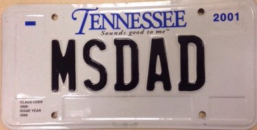 Tennessee vanity MisS DAD license plate Money Salary Work Dollar Mississippi Mom