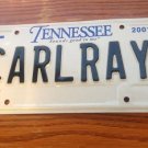 Tennessee vanity CARL RAY license plate Karl Raymond Carla Rae Rayford Charles