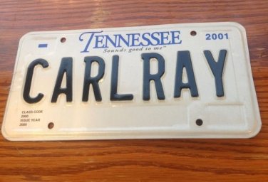 Tennessee vanity CARL RAY license plate Karl Raymond Carla Rae Rayford Charles