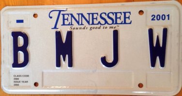 Vanity BM JW license plate Blake Beth Ben Betsy Bill Bob Brian John Jack Joe Jon Bradley