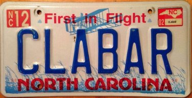 North Carolina vanity CLA Clay BAR license plate Car Detailing Polishing Clean