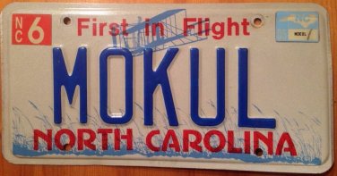 NORTH CAROLINA vanity MOKUL license plate Mogul India Ski Train Media Business