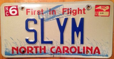 North Carolina vanity SLYM Slim license plate Fit Health Healthy Fitness Skinny