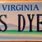 Virginia optional vanity MiSs DYER license plate Color Textile Dry Cleaner Cloth