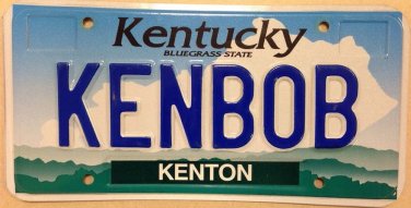 Kentucky vanity KEN BOB license plate Kenneth Robert Bobbie Bobby Rob Robie