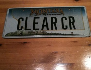 Montana vanity CLEAR CaR license plate Title Legal Classic Auto Antique Register