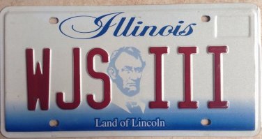 IL vanity WJS license plate Walter Wallace Winphrey Wayne William Warren Wesley