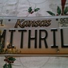 KA vanity MITHRIL license plate metal Tolkien Hobbit Lord Rings titanium Fiction
