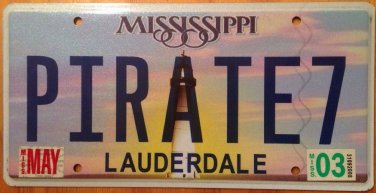 Vanity PIRATE license plate Pirates Of Caribbean Disney Ship Sea Crime Treasure