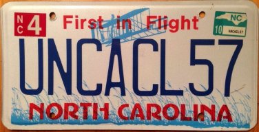 North Carolina vanity UNC Alumni CLass 1957 License Plate University Tar Heels