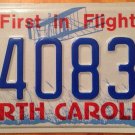 NORTH CAROLINA vanity N4083A plane license plate Aircraft Registration Aviation