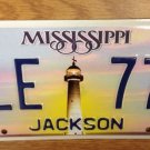Mississippi Triple Digit Sev 7 repeating license Plate JLE 777 Number Lighthouse