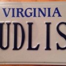 Virginia vanity BUD LISA license plate Beer Alcohol Buddy Buddie Buddey Lisette