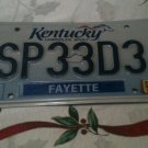 Kentucky vanity SPEED 3 license plate Fast Sports Muscle Car Porsche Ferrari