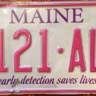 Maine Breast Cancer license plate cure Lives Survivor Early detection pink Komen