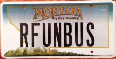 Montana vanity ouR FUN BUS license plate School Sports Ski Band Music
