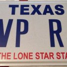 TEXAS vanity TVP RJB License Plate Thomas Tim Robert Ryan Rose Ruby Rachel Ruth