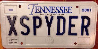 TN vanity X SPYDER license plate Chevrolet Porsche Mitsubishi Lamborghini Audi