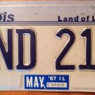Illinois vanity ND 21 license plate North Dakota Highway Notre Dame University